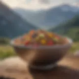 A vibrant bowl filled with Hills dog food showcasing its key ingredients