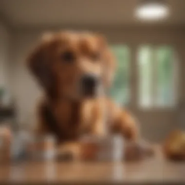 Informed Choices for Pet Well-being Dog owner examining Hound and Gatos packaging