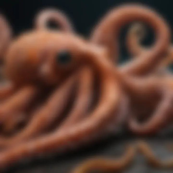 Close-up of an octopus showcasing its unique texture and colors