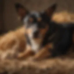 A dog exhibiting nesting behavior, preparing for puppies