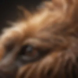 Close-up of a dog's fur showing mite infestation