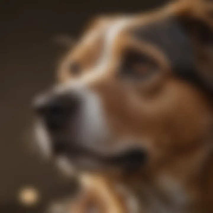 A dog being gently held to facilitate tick removal