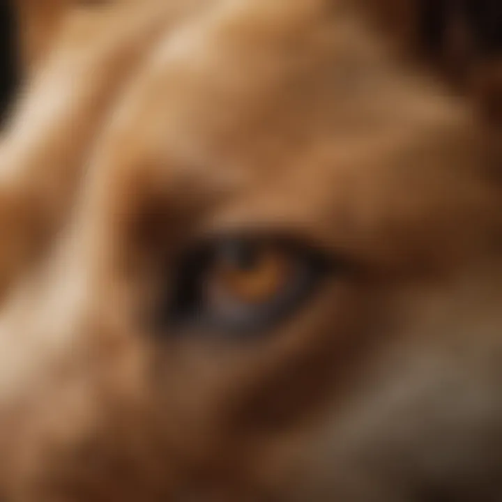 Close-up of a dog's skin showing redness and irritation