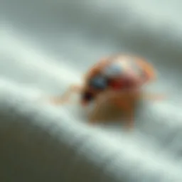 Close-up of a bed bug on fabric