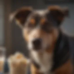 A healthy dog enjoying probiotics
