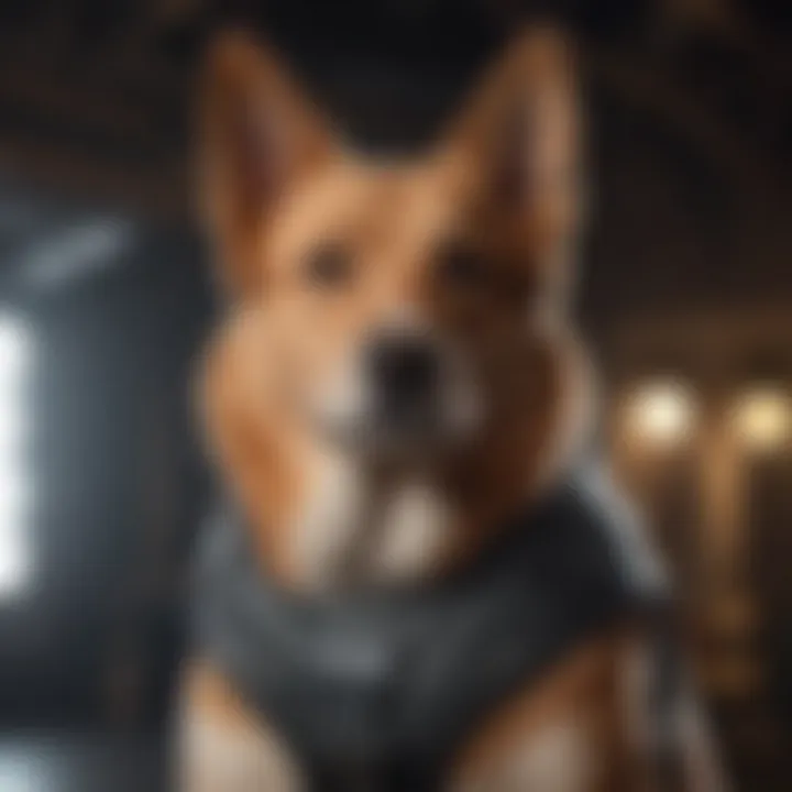 Close-up of the LED technology integrated into the vest