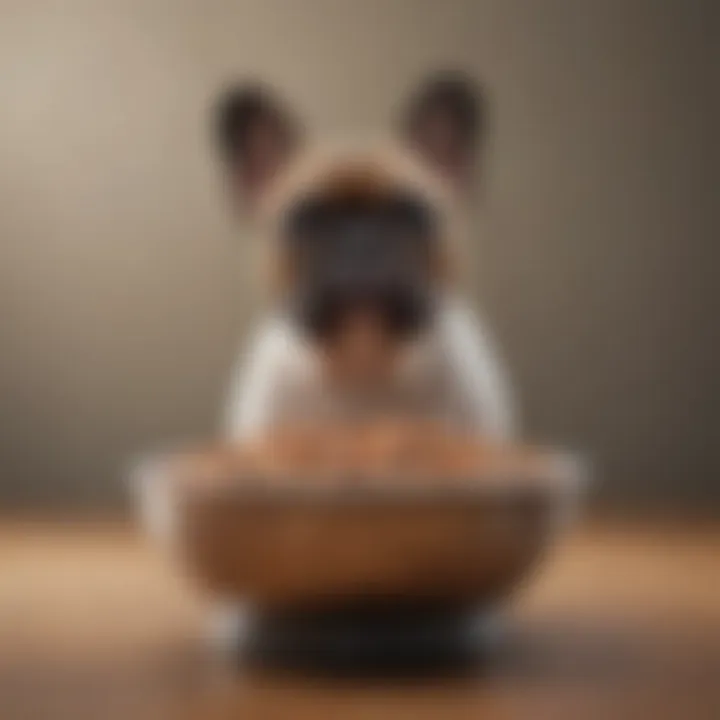 A bowl filled with nutritious dog food suitable for French Bulldogs.