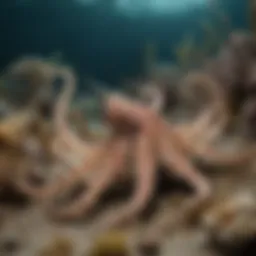 A mimic octopus showcasing its incredible camouflage against the ocean floor
