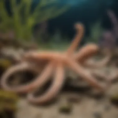 Ecological Role: The Mimic Octopus and Its Environment An illustration of the mimic octopus in its natural habitat surrounded by diverse marine life