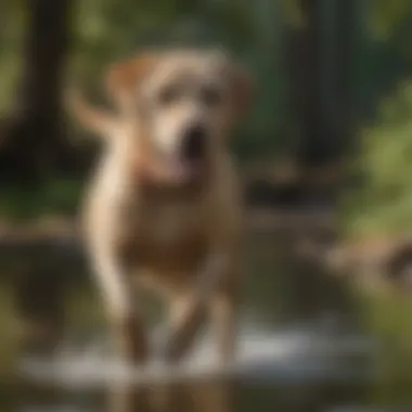 Intelligence and Adaptability of Labrador Retrievers A Labrador Retriever pursuing an activity, reflecting its intelligence and adaptability in various environments.