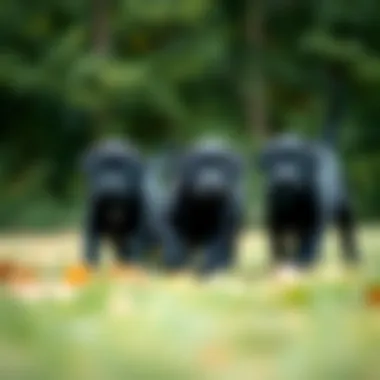 Labrador puppies engaged in training activities with a trainer
