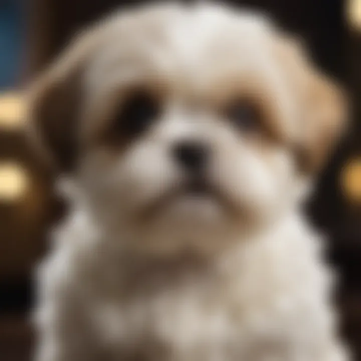 Close-up of Maltese Shih Tzu puppy's distinct coat