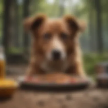 Nutritious Meal for Dogs A dog happily eating a nutritious meal