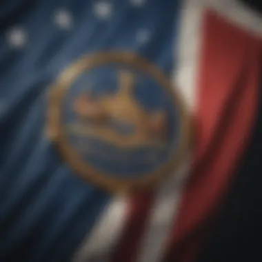 Unique Design Features of the Massachusetts Flag Close-up view of the Massachusetts flag's design elements