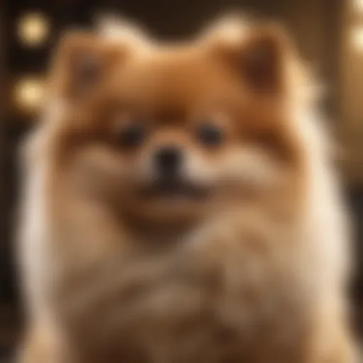 A charming Pomeranian showcasing its fluffy coat and lively personality.
