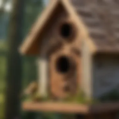 Natural Materials for Birdhouse Construction Close-up of natural materials used in constructing a birdhouse, emphasizing sustainability and eco-friendliness.