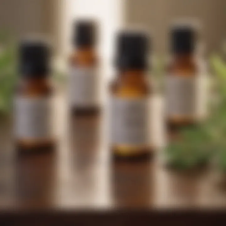 A close-up of essential oils used for flea and tick management