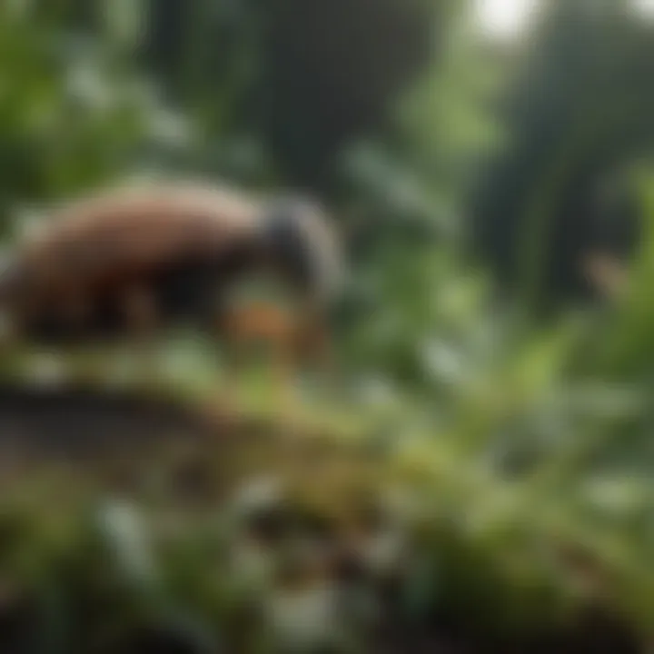 A lush garden with herbs known for repelling fleas and ticks