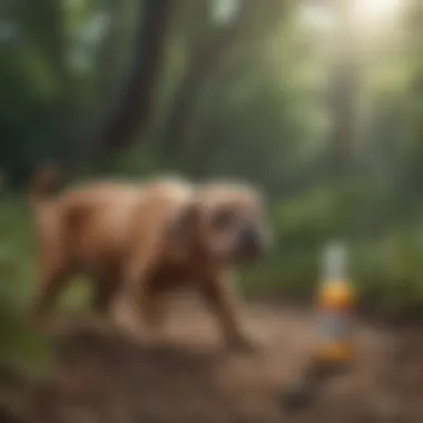 Natural Treatment for Pets A pet being treated with a natural flea and tick spray