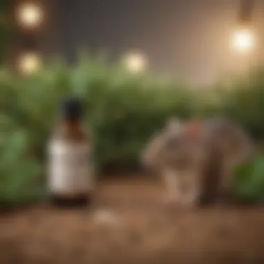 Essential oils displayed with plants known to repel rodents