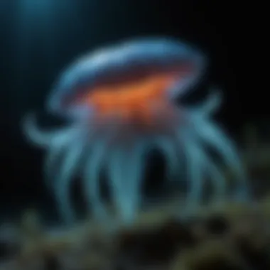 Bioluminescent Marvel of the Deep A newly discovered bioluminescent creature illuminating the depths of the ocean.