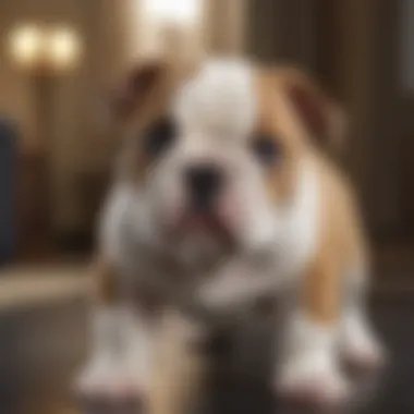 Healthy English Bulldog puppy playing