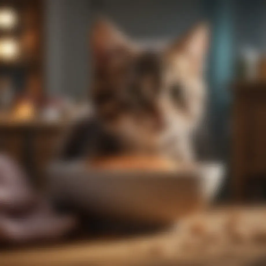 A vibrant bowl filled with high-quality kitten food showcasing various ingredients