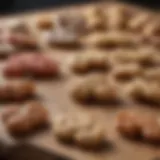 A selection of renal-friendly dog treats displayed on a wooden surface