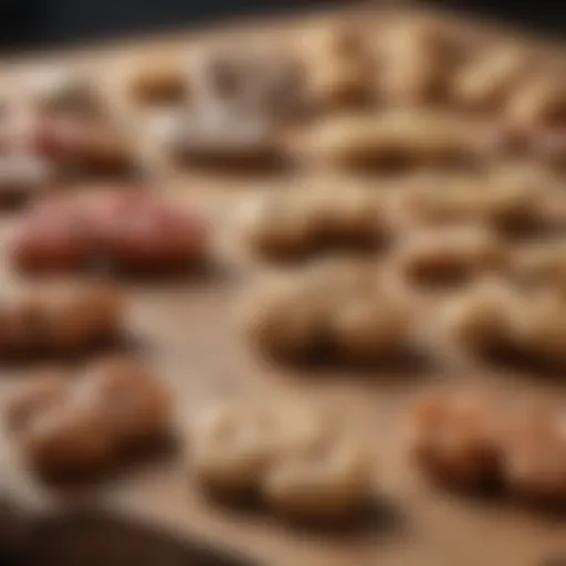 A selection of renal-friendly dog treats displayed on a wooden surface