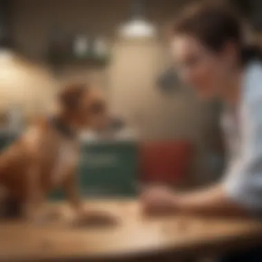 Veterinarian Consultation on Dietary Options A veterinarian discussing dietary options with a dog owner