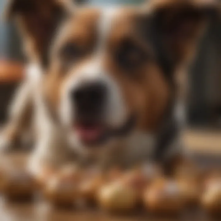 A happy dog enjoying a healthy treat