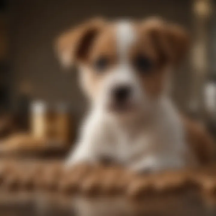 Visual representation of essential nutrients found in puppy kibble.