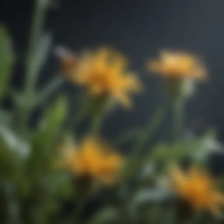 Close-up of pollinator-friendly flowering plants