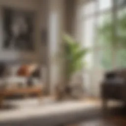 A modern HEPA air purifier in a stylish living room