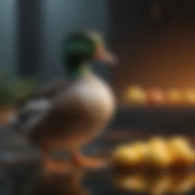 Different life stages of ducks with dietary needs