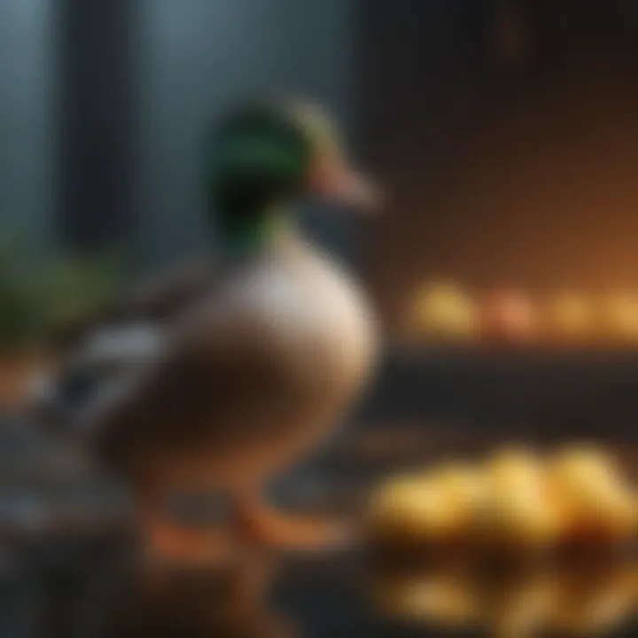 Different life stages of ducks with dietary needs