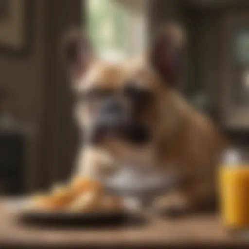 French Bulldog enjoying a nutritious meal