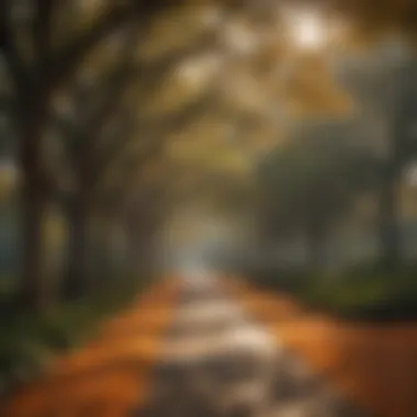 A serene park in New Orleans during a tranquil autumn afternoon.