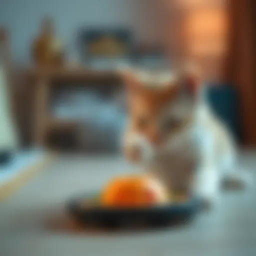 Interactive toy engaging a cat