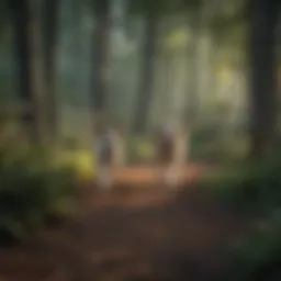 Wireless dog fence setup in a beautiful forest