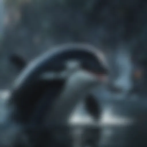 Orca swimming in the ocean