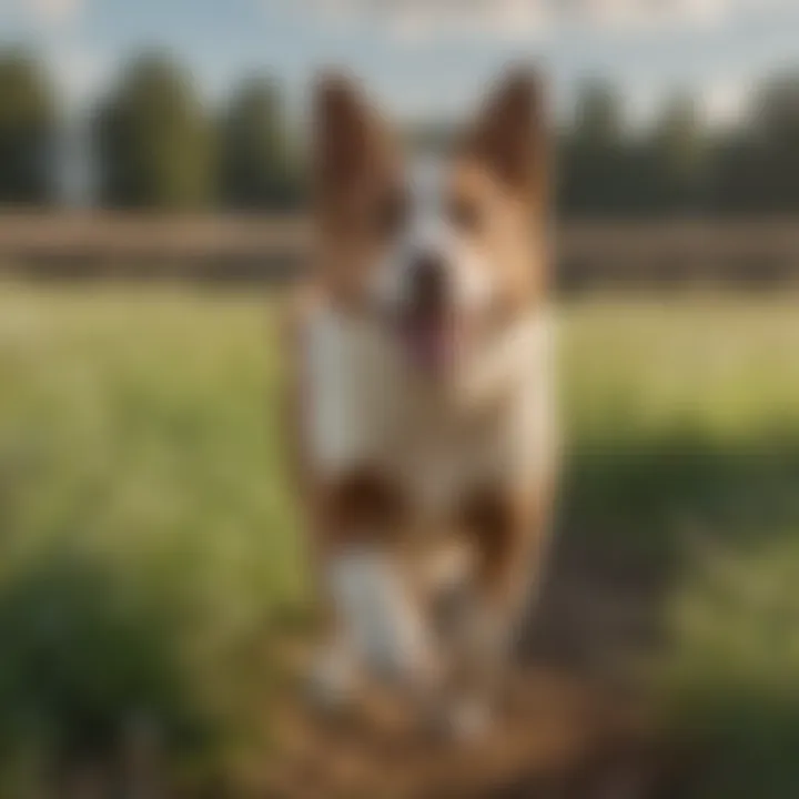 A happy dog playing in a field, showcasing mobility and health