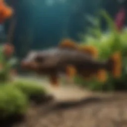 A vibrant plecostomus fish in a well-maintained aquarium environment.