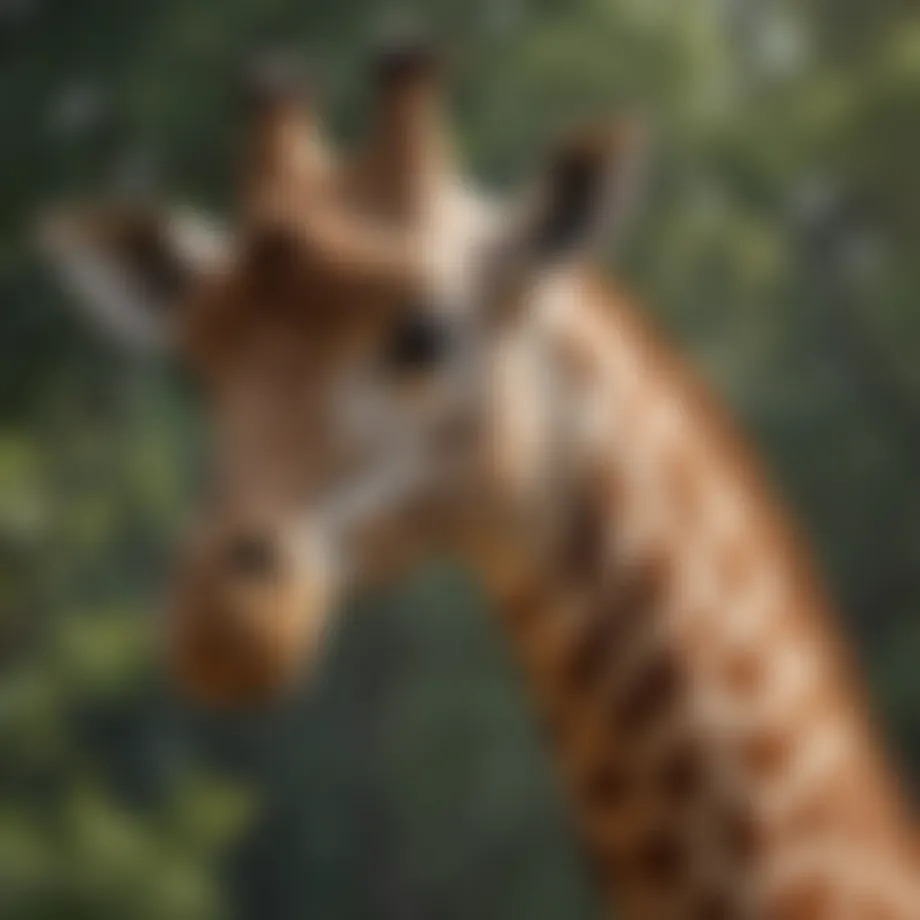 A majestic giraffe in its natural habitat, showcasing its height and grace.