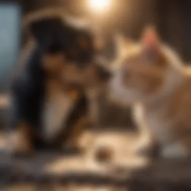 Dog and Cat Sharing a Peaceful Moment Dog and cat sharing a peaceful moment