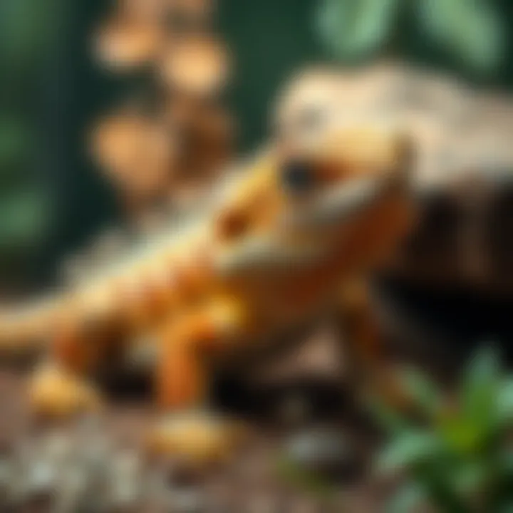 A well-organized bearded dragon habitat setup