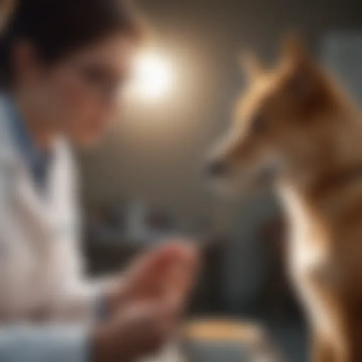 Veterinarian discussing dietary options with a pet owner