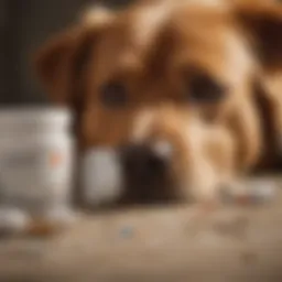 Close-up of a dog receiving medication