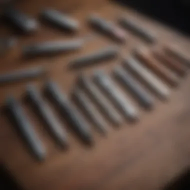 Different types of nail trimmers for dogs laid out on a table
