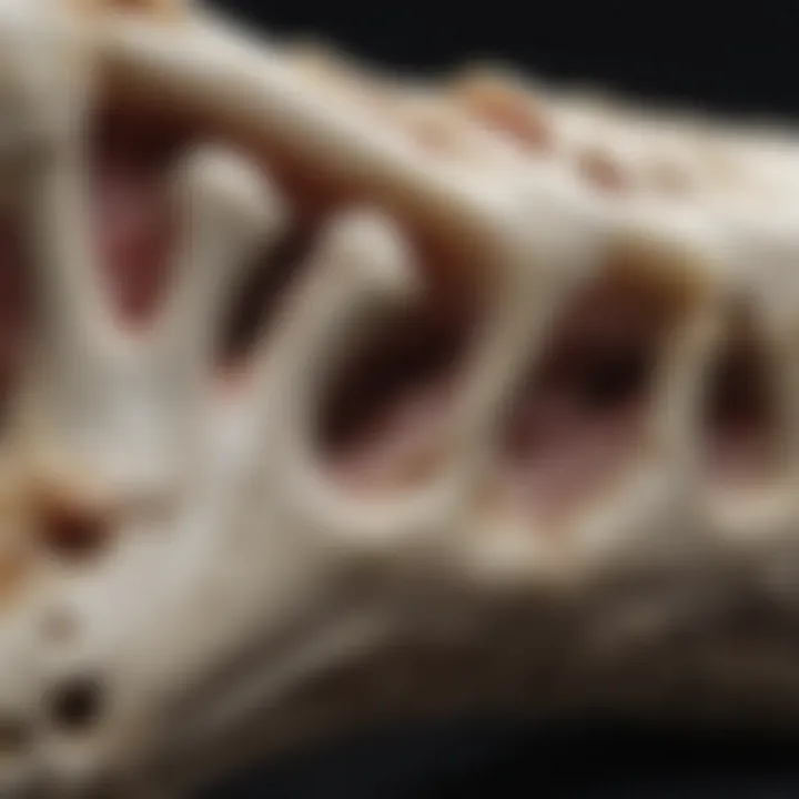 A close-up view of a raw bone, highlighting its natural texture and nutritional content.